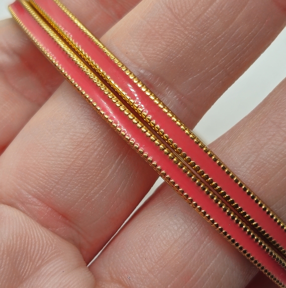 2 Pink Julie Vos Marseille Bangle Bracelets 18K Gold Plated - Picture 5 of 8